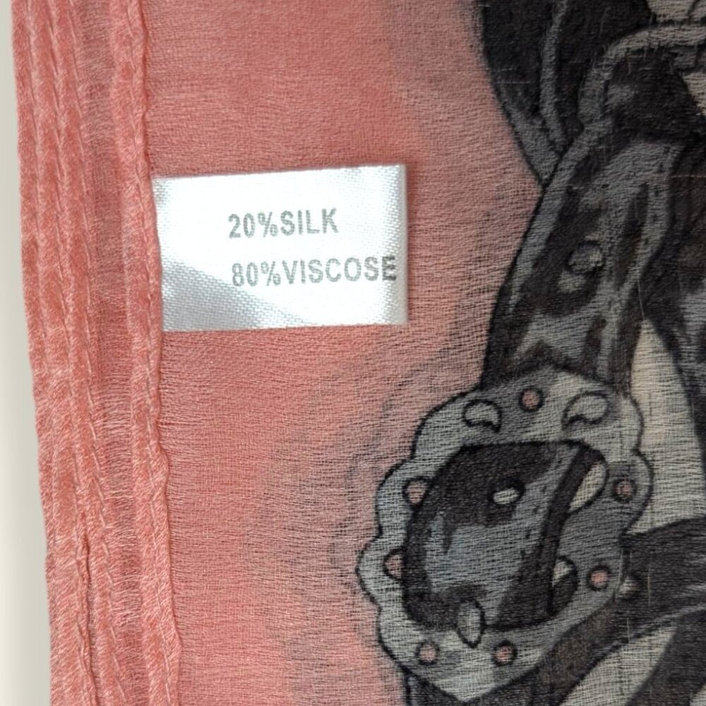 XL Pink Rectangular Purse Pattern Scarf - Picture 6 of 7
